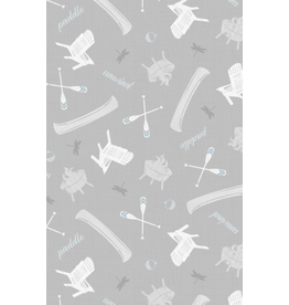 Wilmington Prints Lake Retreat-Lakeside Toss Gray