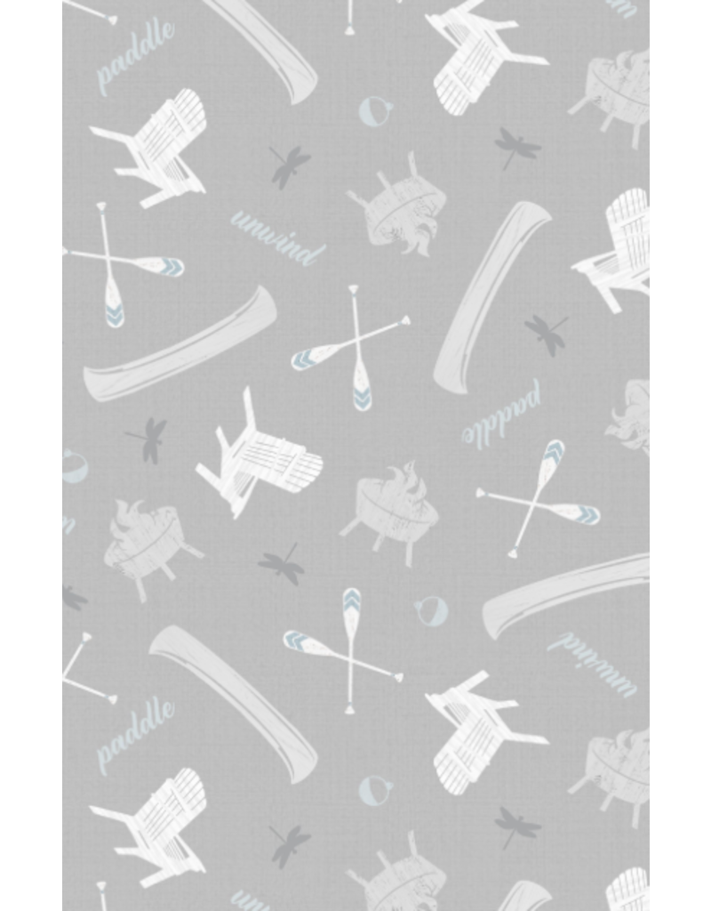 Wilmington Prints Lake Retreat-Lakeside Toss Gray