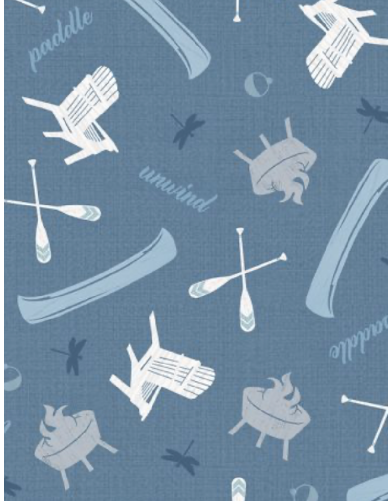 Wilmington Prints Lake Retreat-Lakeside Toss Denim