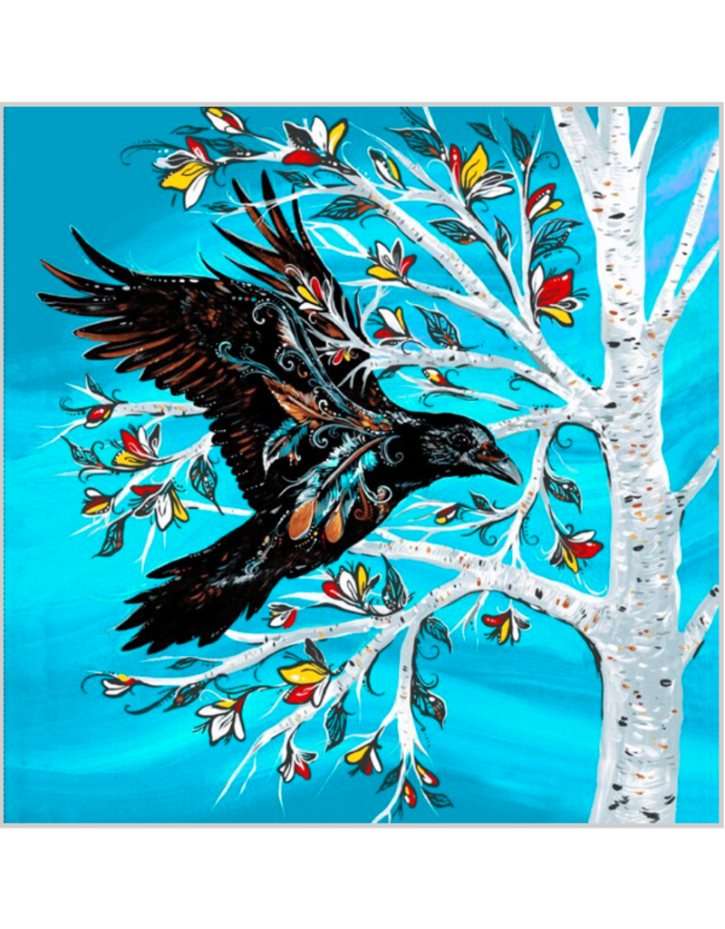Raven Tree Metallic - Raven Panel - Turquoise
