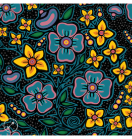 Ojibway Florals by Jackie Traverse-Black  JT-OF01-BLAK