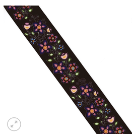 Jackie Traverse Ojibway Florals Ribbon 2 RI-JTF2-BLAK