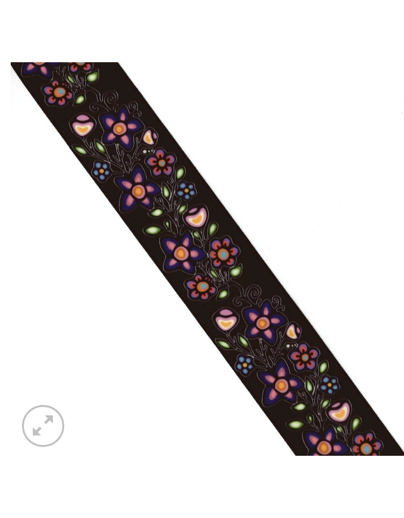 Jackie Traverse Ojibway Florals Ribbon 2 RI-JTF2-BLAK