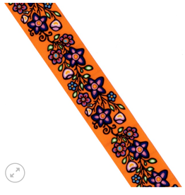 Jackie Traverse Ojibway Florals Ribbon RI-JTF2-ORNG