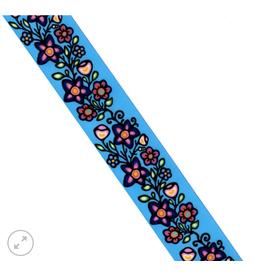 Jackie Traverse Ojibway Florals Ribbon 2 RI-JTF2-TURQ