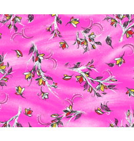 Raven Tree Metallic - Trees and Leaves - Pink