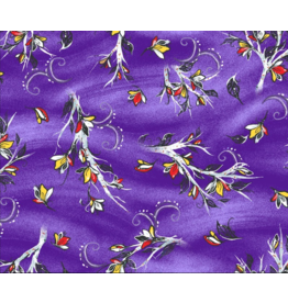 Raven Tree Metallic - Trees and Leaves - Purple