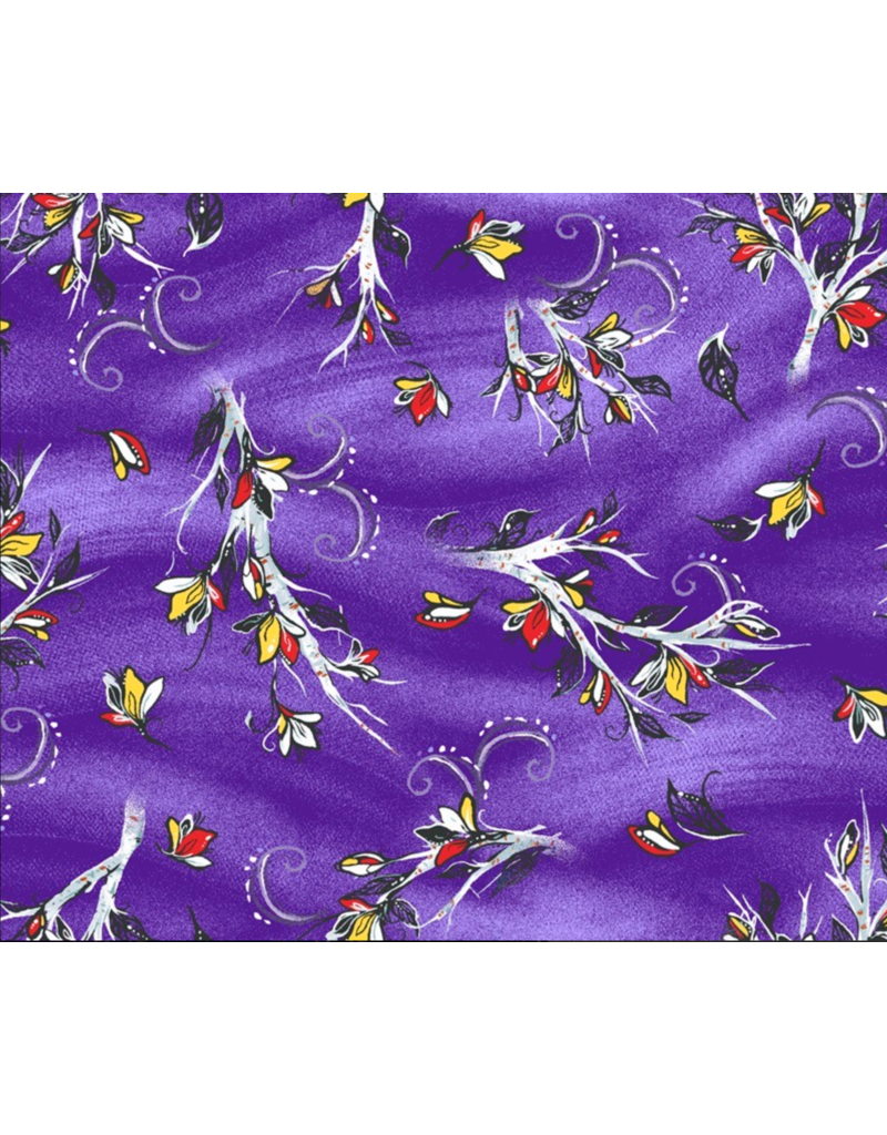 Raven Tree Metallic - Trees and Leaves - Purple