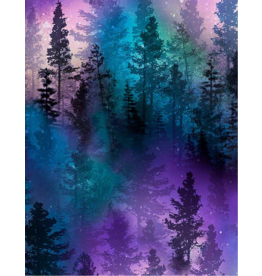 Timeless Treasure Aurora Trees - Purple CD8457
