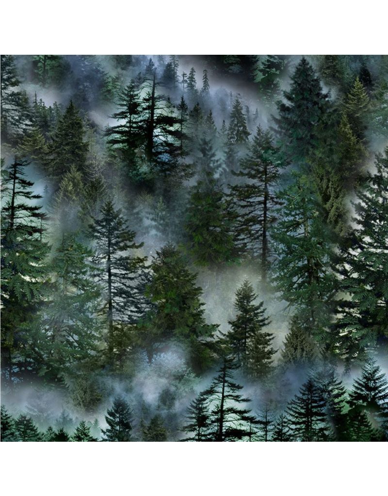Timeless Treasure Misty Mountain - Evergreen Forest  CD3528