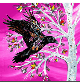 Raven Tree Metallic - Raven Panel - Pink