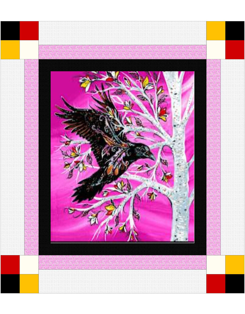 Raven Tree Panel Quilt Kit- Pink