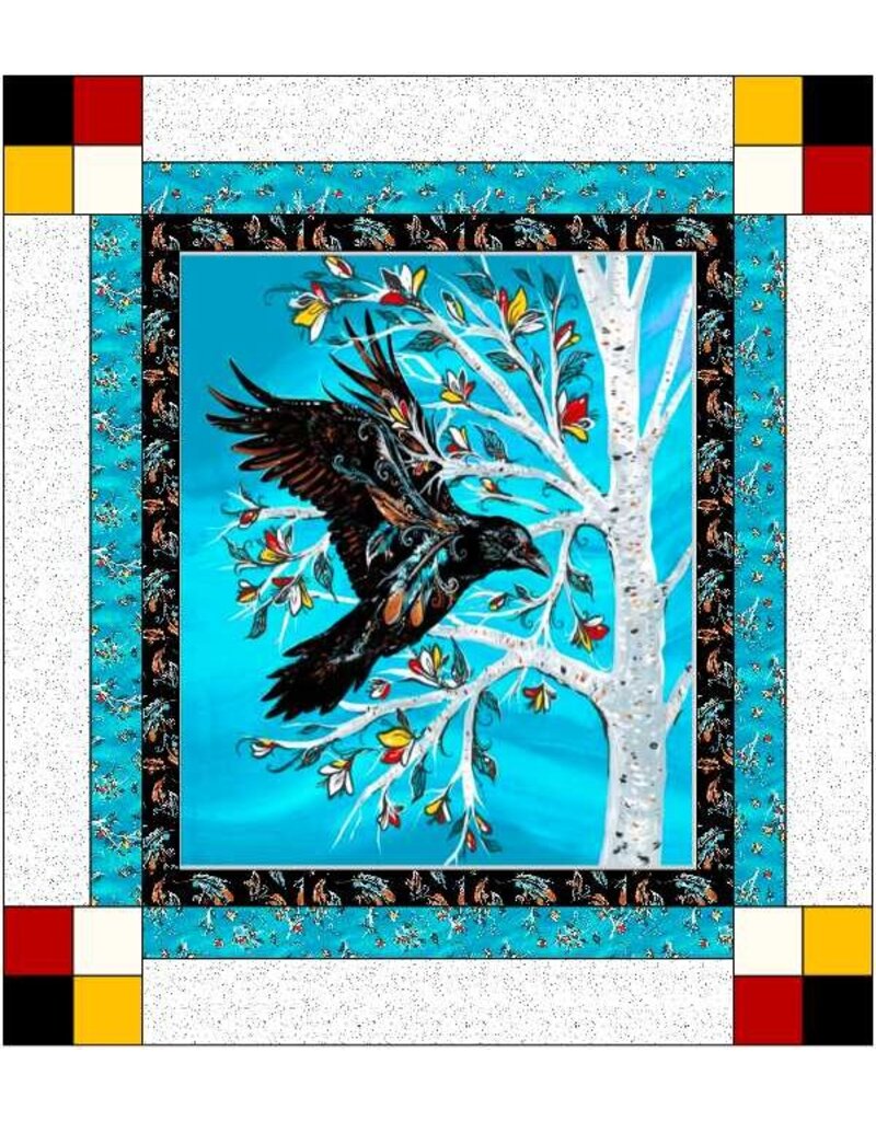 Raven Tree Panel Quilt Kit- Blue