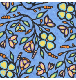 Ojibway Florals Canvas by Jackie Traverse-Blue 12-JTF3-BLUE