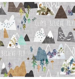 Forest glade light pewter mountains  - Y3154-118