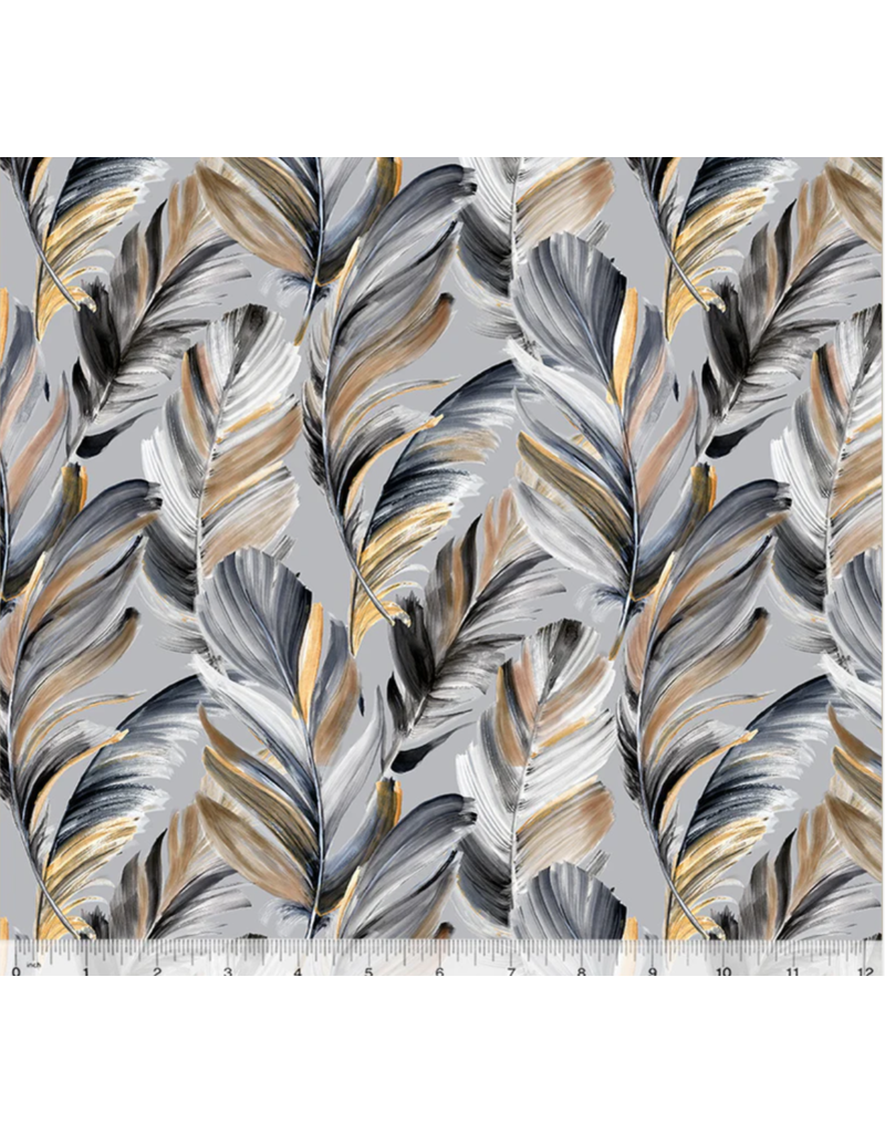 Windham Plume Wide Backing - Grey