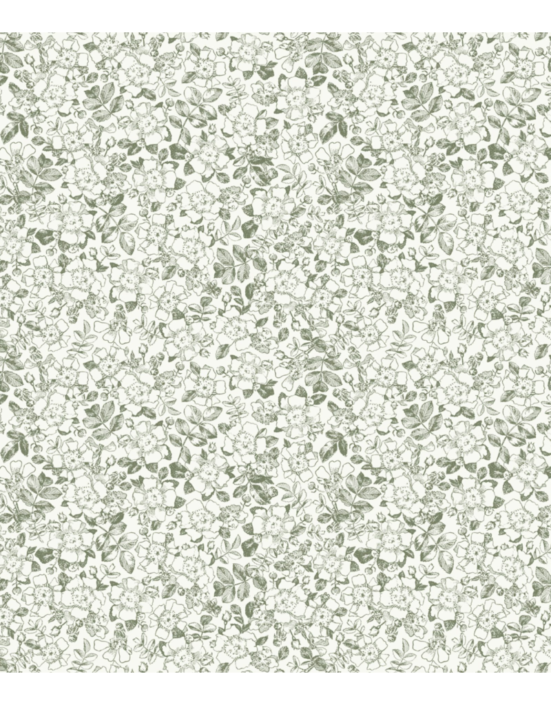 Wilmington Prints Garden Grace - Floral Toile Green