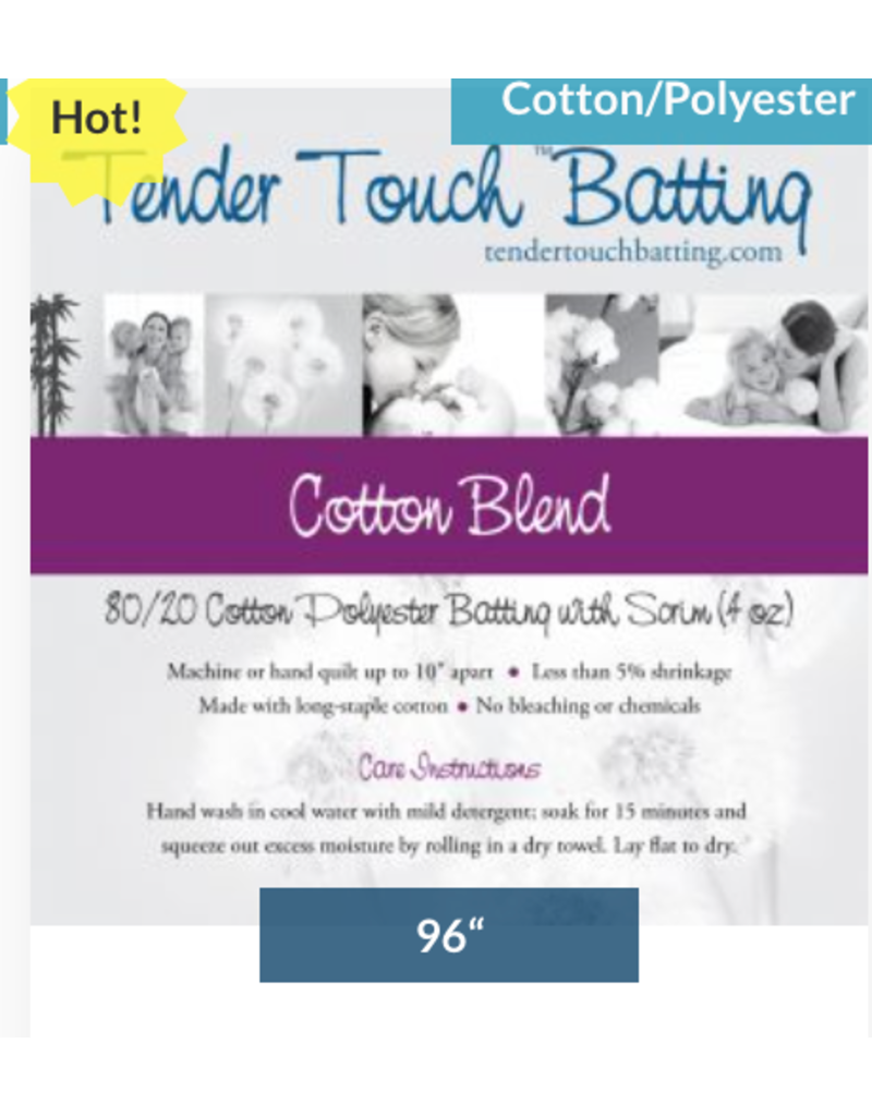 Tender Touch Cotton/ Polyester 80/20 Blend Batting Roll