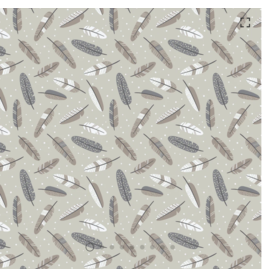 Camelot Fabrics Woodland Wonders-Aztec Woodland Feathers-Light Taupe