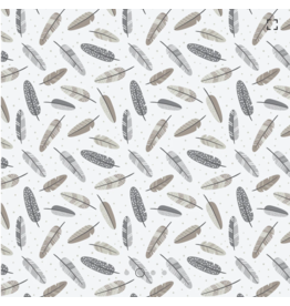 Camelot Fabrics Woodland Wonders-Aztec Woodland Feathers-Off-White