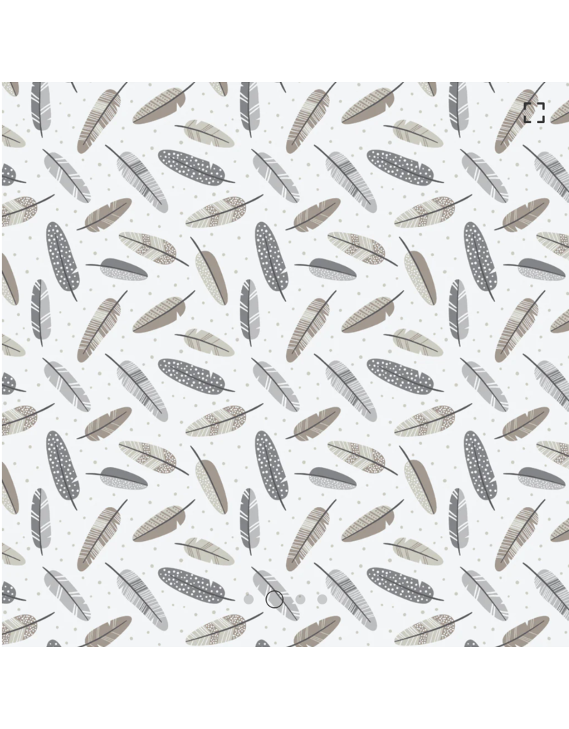 Camelot Fabrics Woodland Wonders-Aztec Woodland Feathers-Off-White