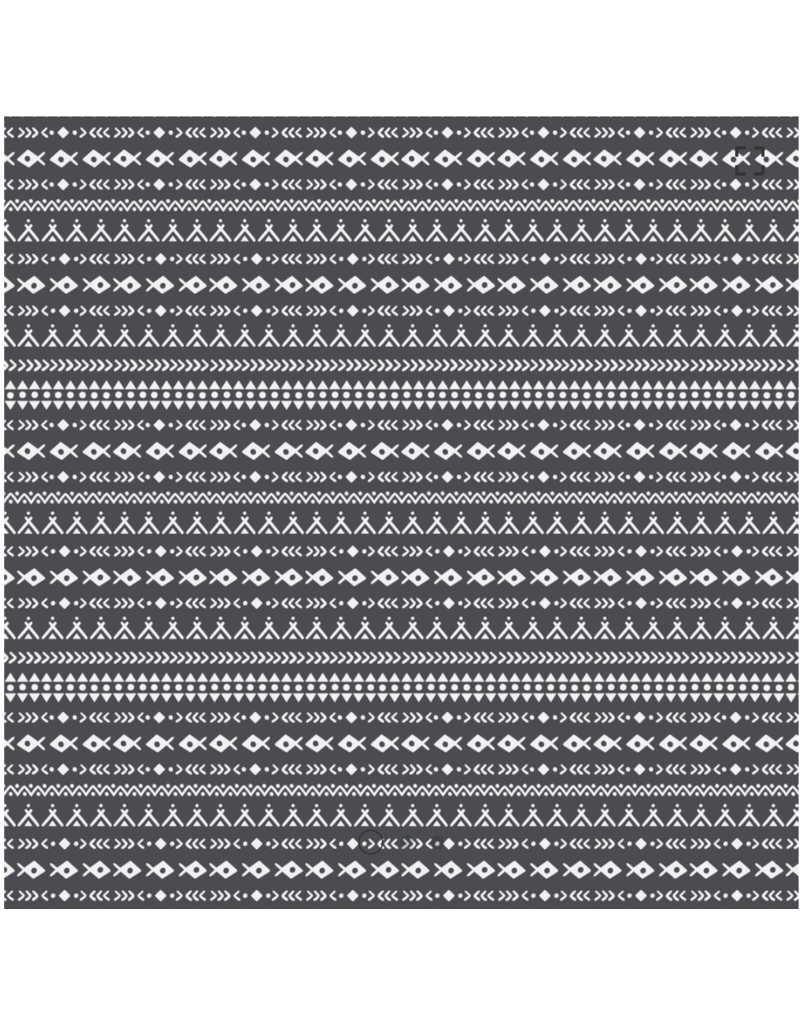 Camelot Fabrics Woodland Wonders-Aztec Woodland Symbols-Charcoal