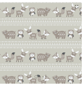 Camelot Fabrics Woodland Wonders-Aztec Woodland Stripe-Light Taupe