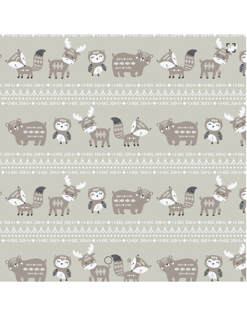 Camelot Fabrics Woodland Wonders-Aztec Woodland Stripe-Light Taupe