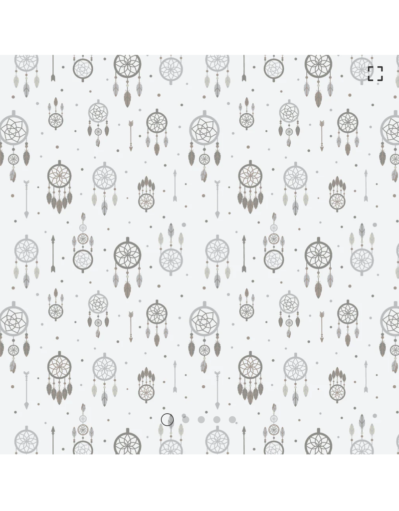 Camelot Fabrics Woodland Wonders-Aztec Woodland Dream Catchers - Off White