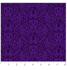 Mr. Bones Sews Damask - Purple
