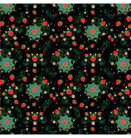 Camelot Fabrics Truth Collection-Sacred Strawberries-Black