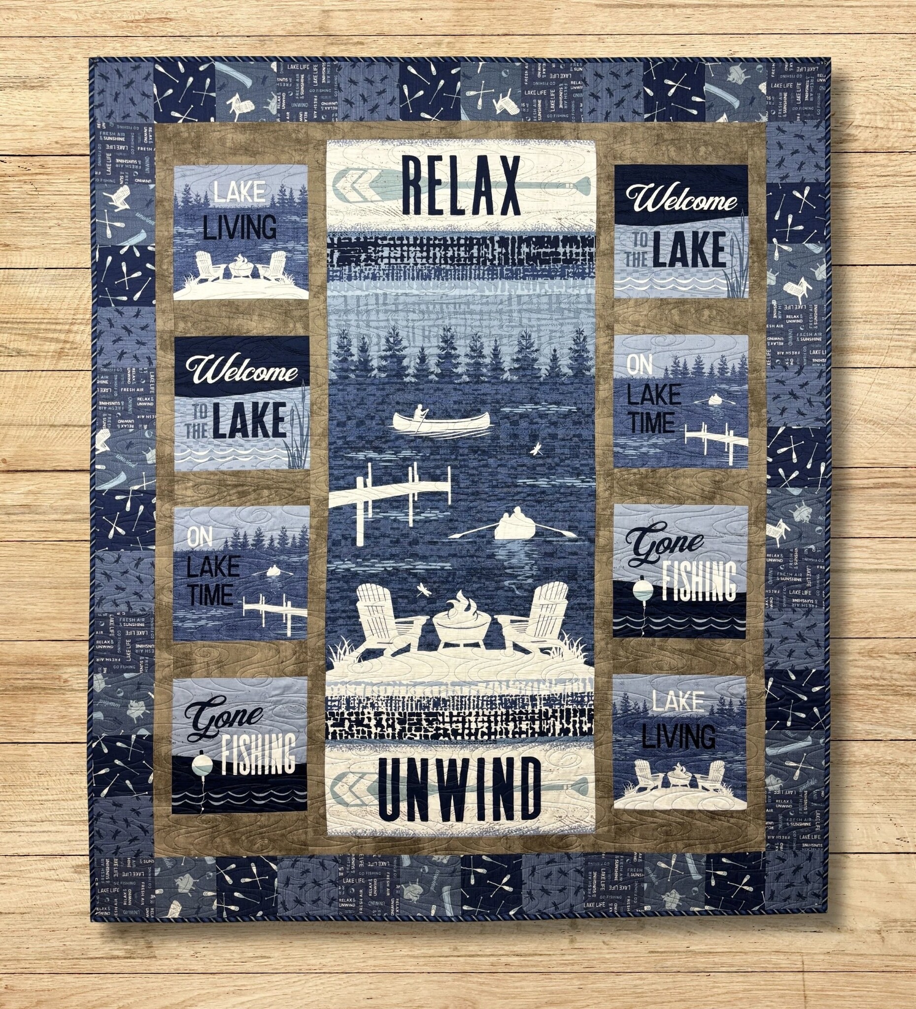 A quilt showcasing the different ways to use the panels