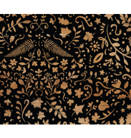 Camelot Fabrics Crafted Cabin - Wood Stencil Carvings - Black