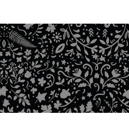 Camelot Fabrics Crafted Cabin - Wood Stencil Carvings - Grey