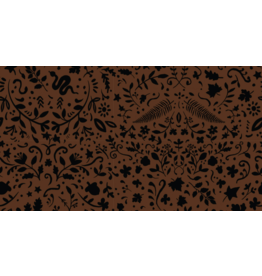 Camelot Fabrics Crafted Cabin - Wood Stencil Carvings - Brown