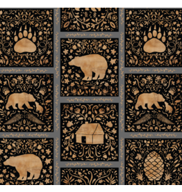 Camelot Fabrics Crafted Cabin - Wood Stencil - Tiles - Multi