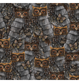 Camelot Fabrics Crafted Cabin - Barnyard Owls - Multi