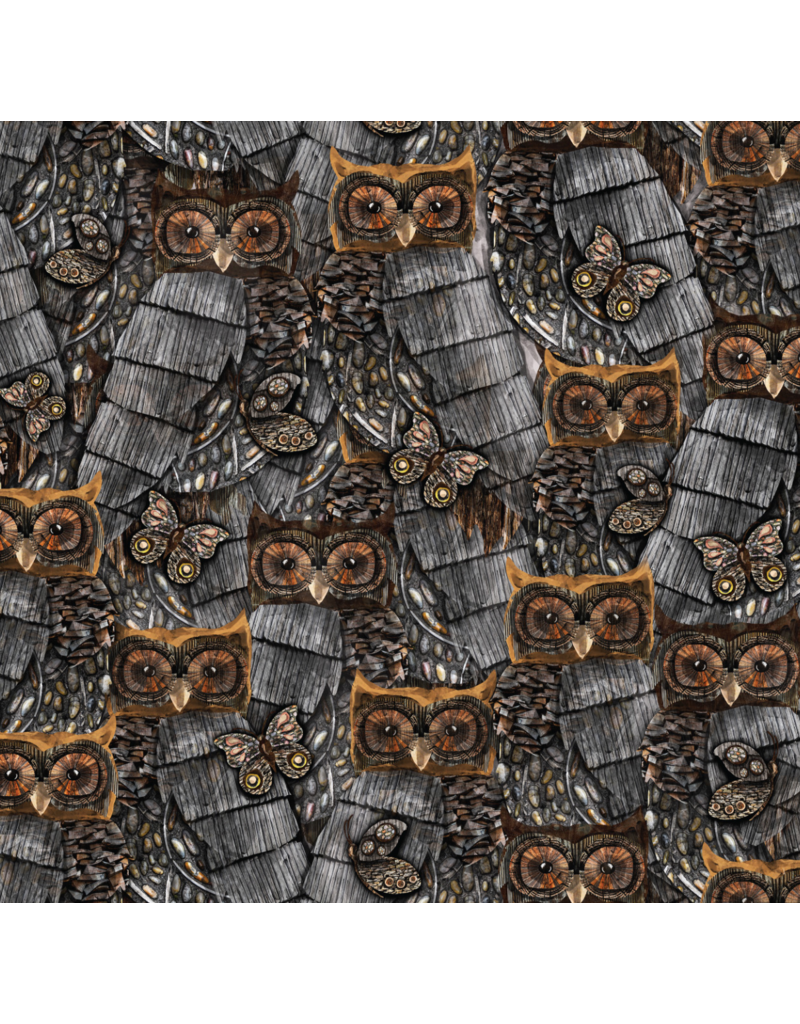 Camelot Fabrics Crafted Cabin - Barnyard Owls - Multi