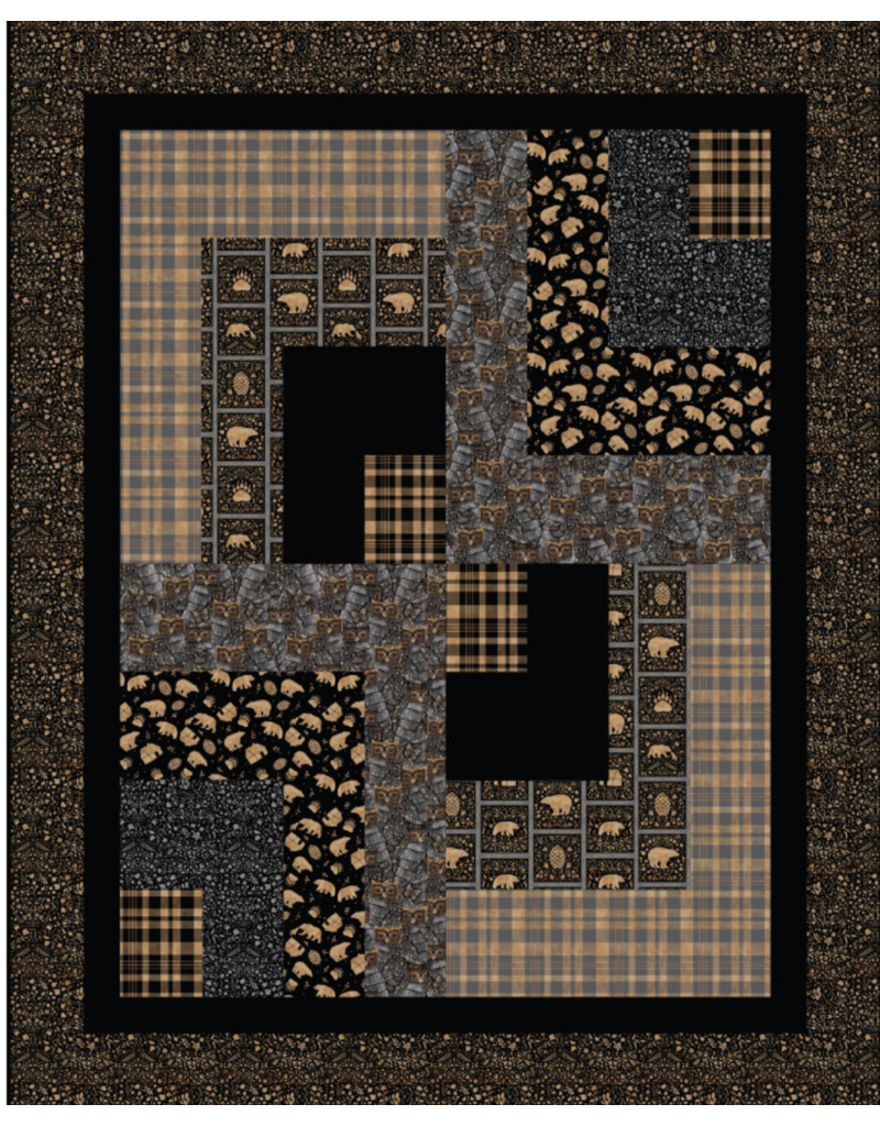 Camelot Fabrics Crafted Cabin - Cabin Plaid - Grey