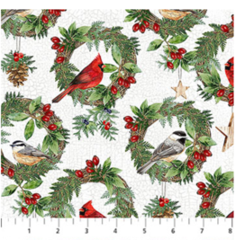 Northcott Winter Song - White Wreaths