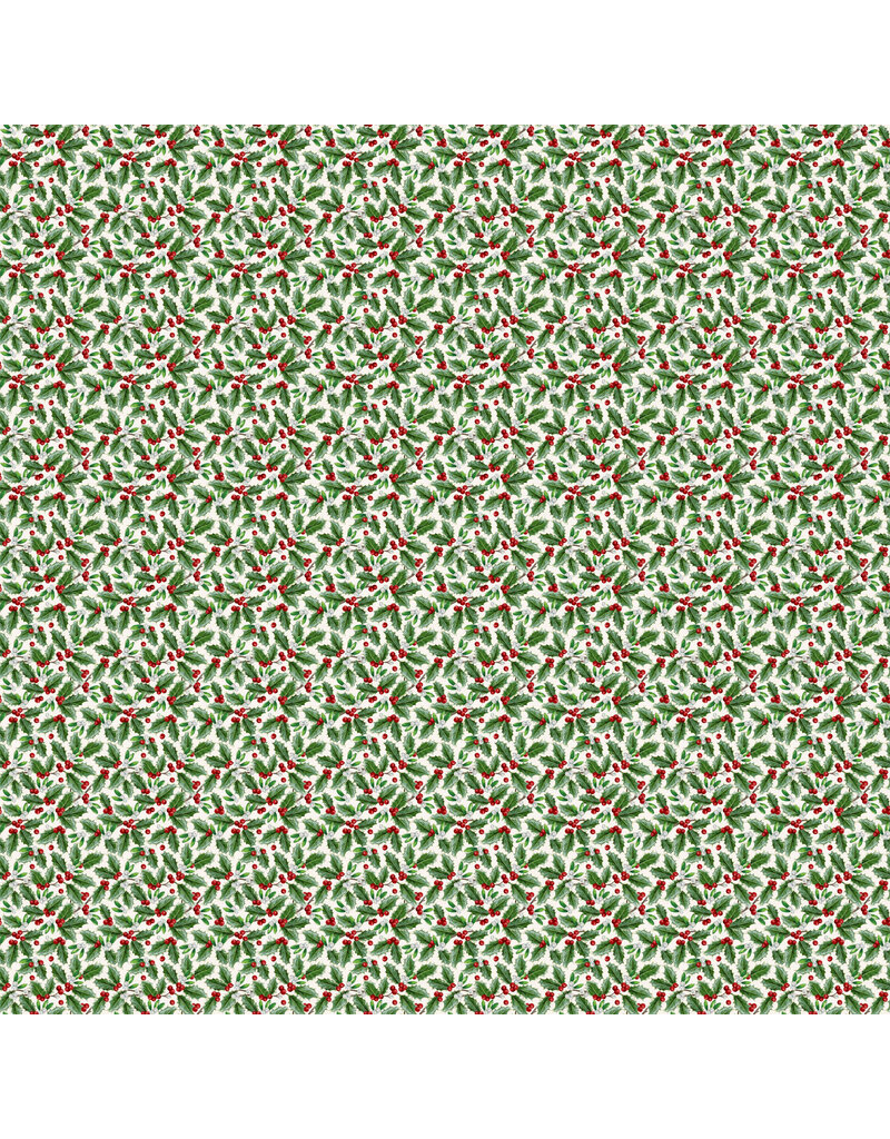 Northcott Highland Heart - Small Holly - Cream