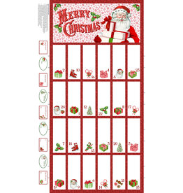Northcott Vintage Christmas - Advent Calendar Panel