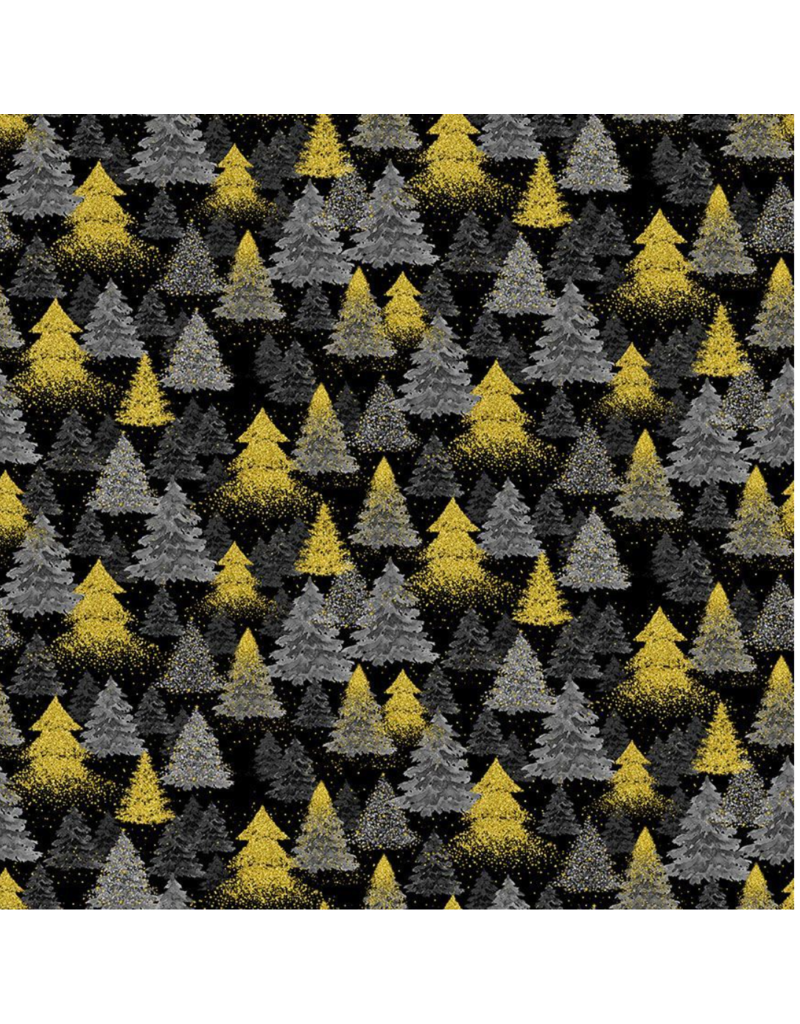 Timeless Treasures Merry Christmas - Metallic Tree