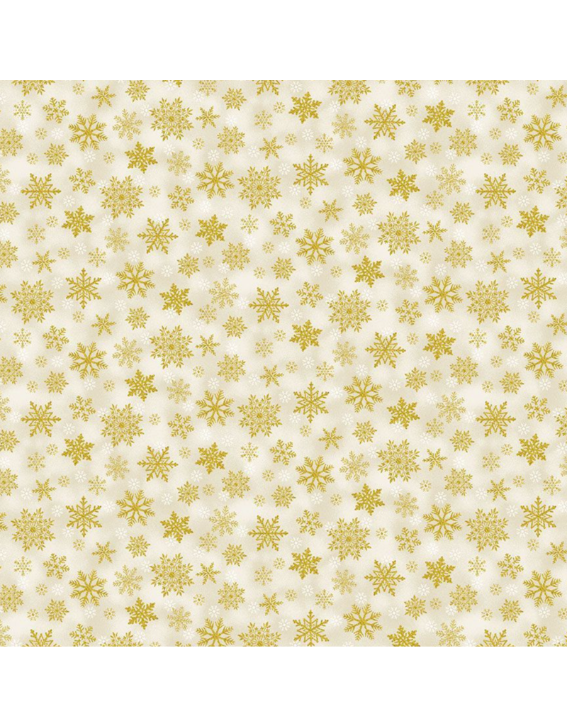 Timeless Treasures Merry Christmas - Metallic Snowflakes