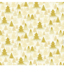 Timeless Treasures Merry Christmas - Golden Christmas Tree