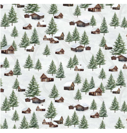 Timeless Treasures Winter Wonderland - Winter Cabin