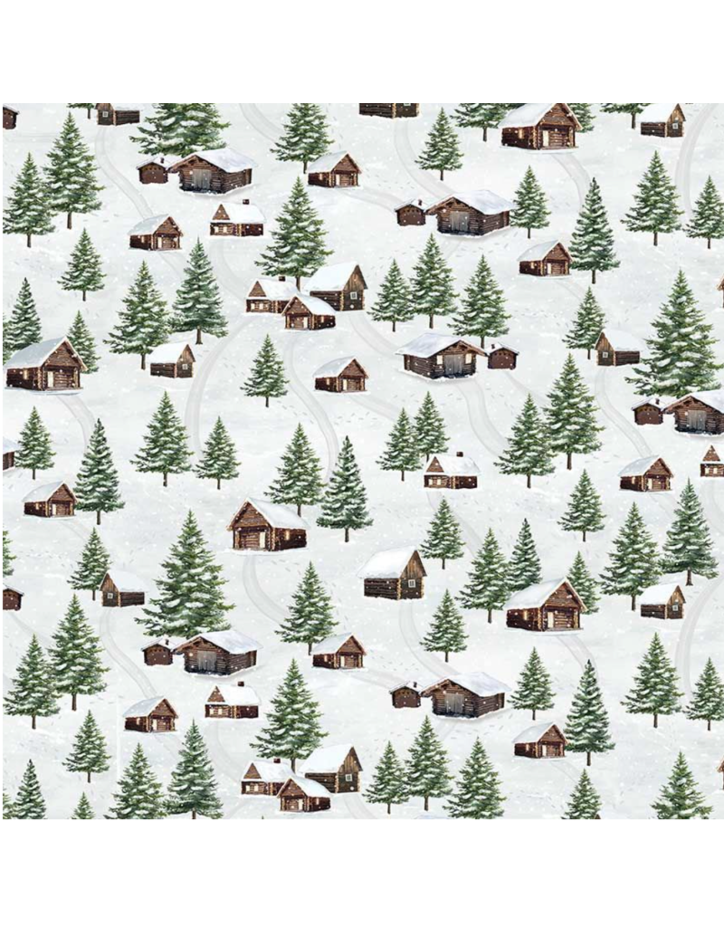 Timeless Treasures Winter Wonderland - Winter Cabin