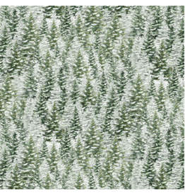 Timeless Treasures Winter Wonderland - Snowy Pine Trees