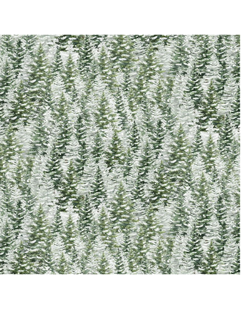 Timeless Treasures Winter Wonderland - Snowy Pine Trees