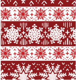 Camelot Fabrics Penguin Party - Snowflake Stripe